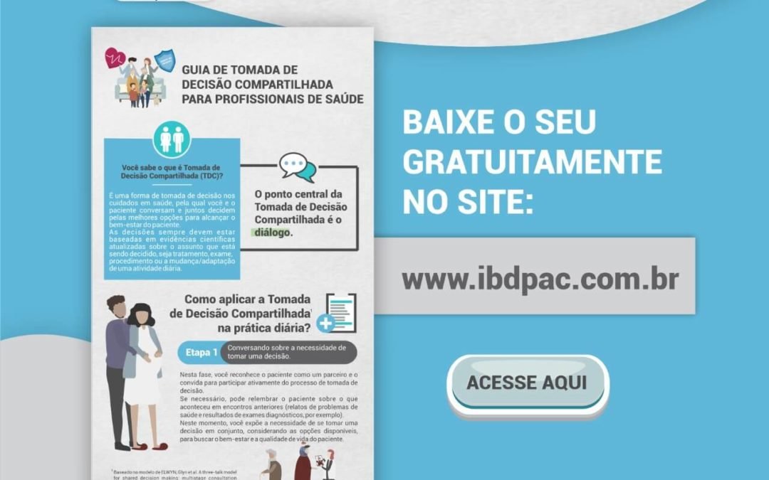 Folheto Informativo de Tomada de Decisão Compartilhada para profissionais de saúde.